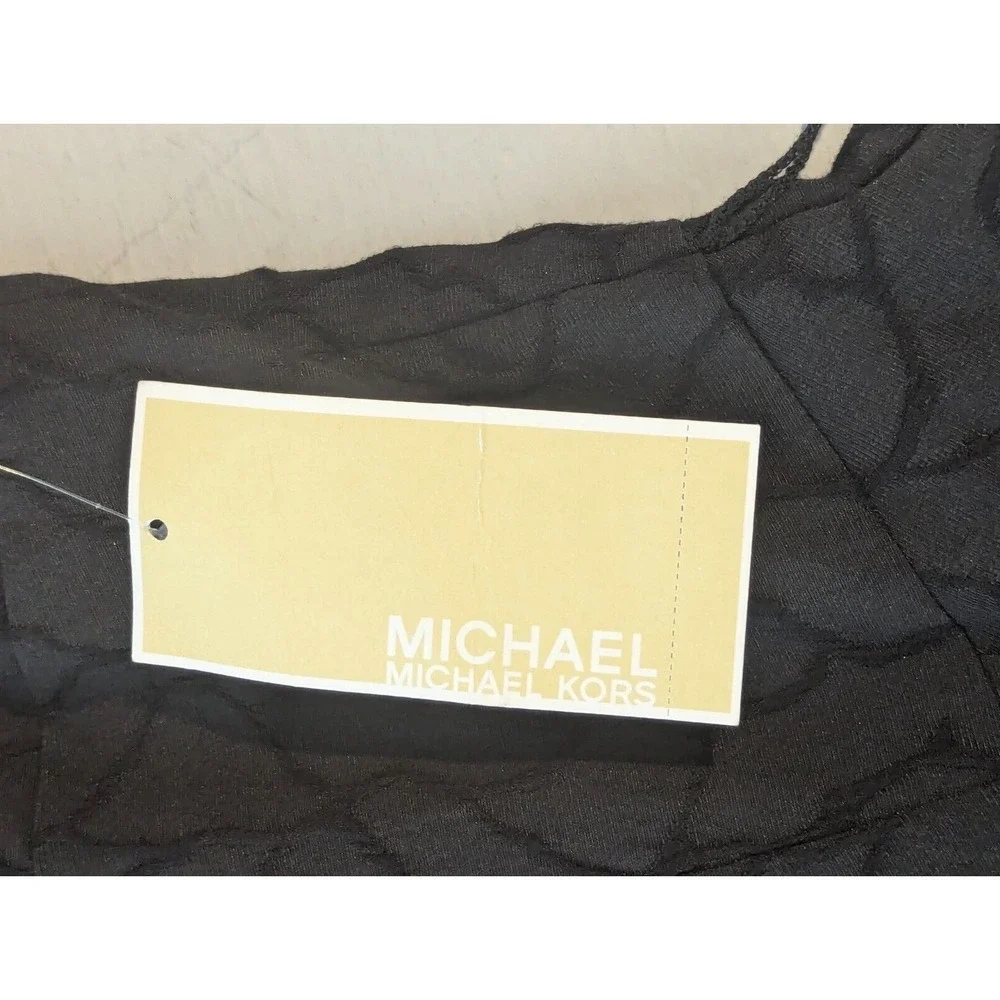 Michael Kors Dress Sleeveless Textured Goth Sheath Pleated Y2K Black Size‎ 2 NWT